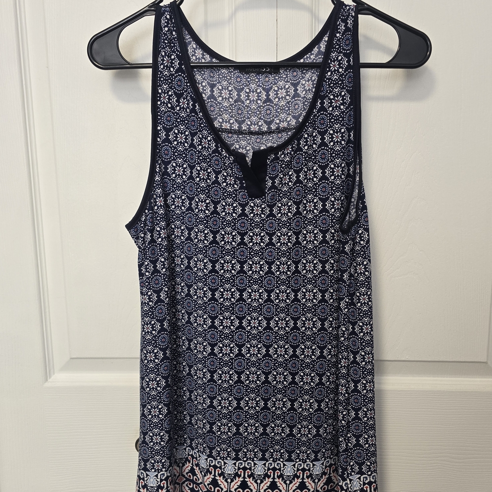 Papermoon Navy and White Geometric Tank Top